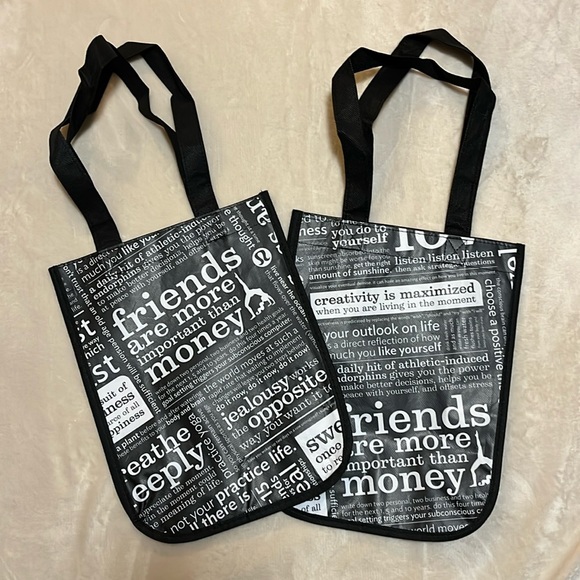 Lululemon small reusable tote, black with white lettering - Picture 1 of 7